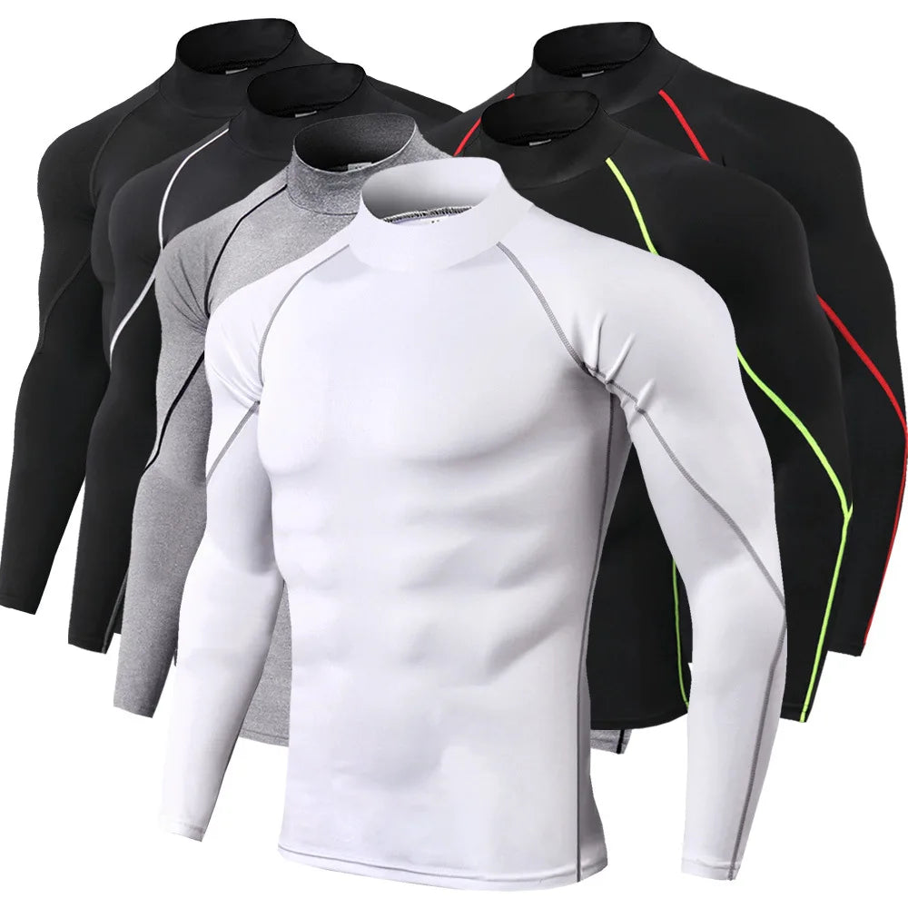 Men Swimming TightsT Shirt Surf Rash Guard Long Sleeve Protection Basic Skins Surfing Diving Swimsuit Tees Rashguard Gym Clothes