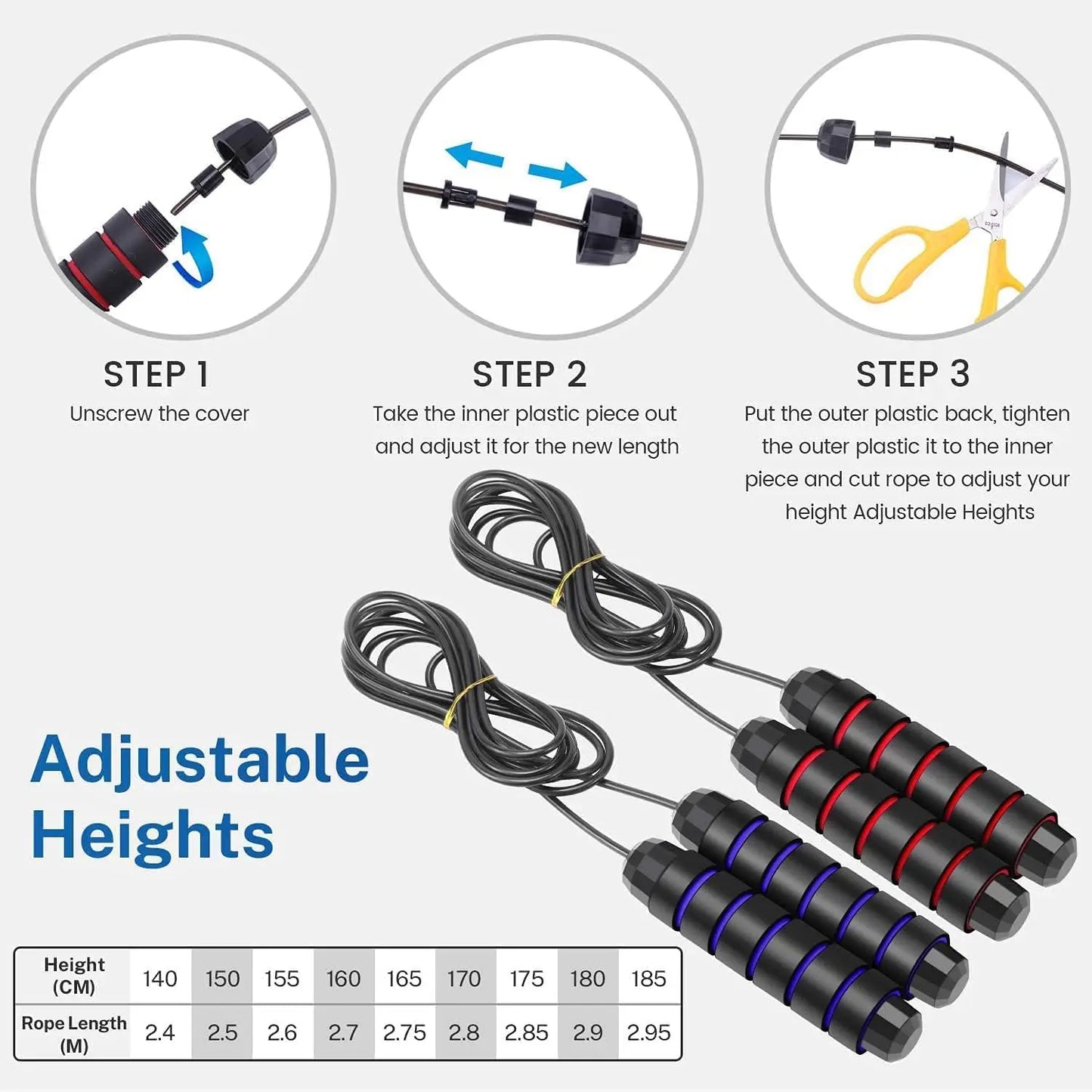 Skipping Rope with Ball Bearings Rapid Jump Rope Cable for Aerobic Exercise Speed Training Extreme Jumping Endurance Training