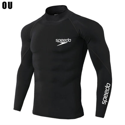 Men Swimming TightsT Shirt Surf Rash Guard Long Sleeve Protection Basic Skins Surfing Diving Swimsuit Tees Rashguard Gym Clothes