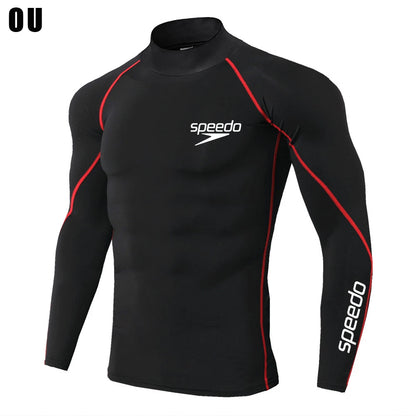 Men Swimming TightsT Shirt Surf Rash Guard Long Sleeve Protection Basic Skins Surfing Diving Swimsuit Tees Rashguard Gym Clothes