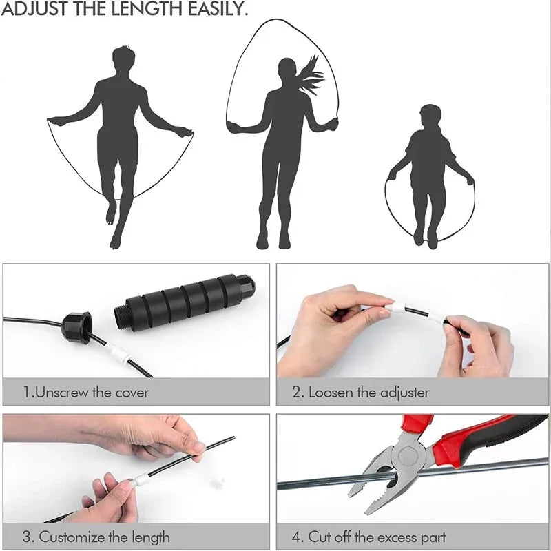 Skipping Rope with Ball Bearings Rapid Jump Rope Cable for Aerobic Exercise Speed Training Extreme Jumping Endurance Training
